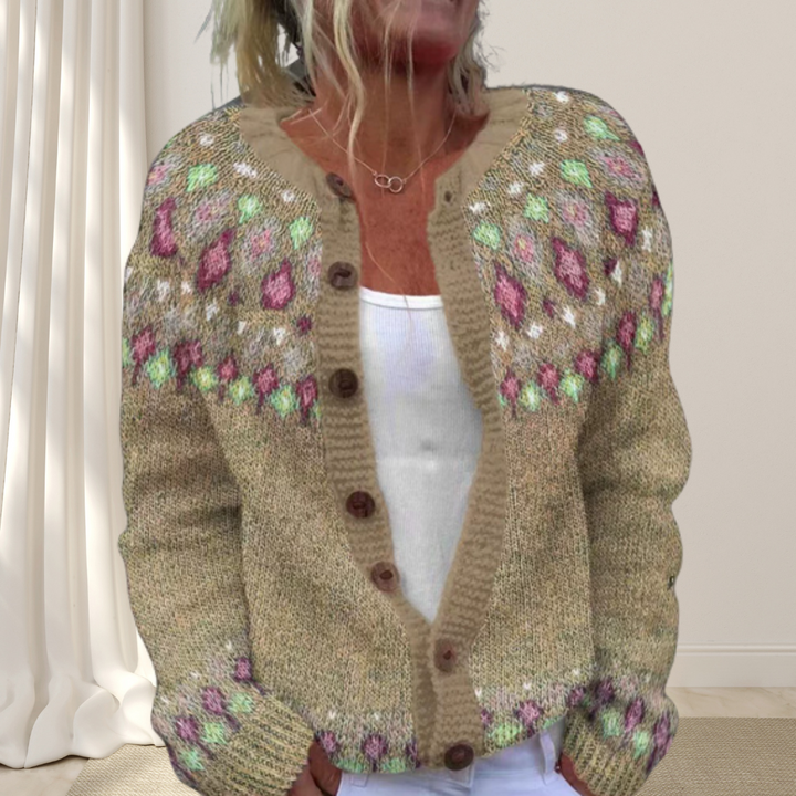 Virelle™ - Lösstickad Chic Cardigan med Mönster